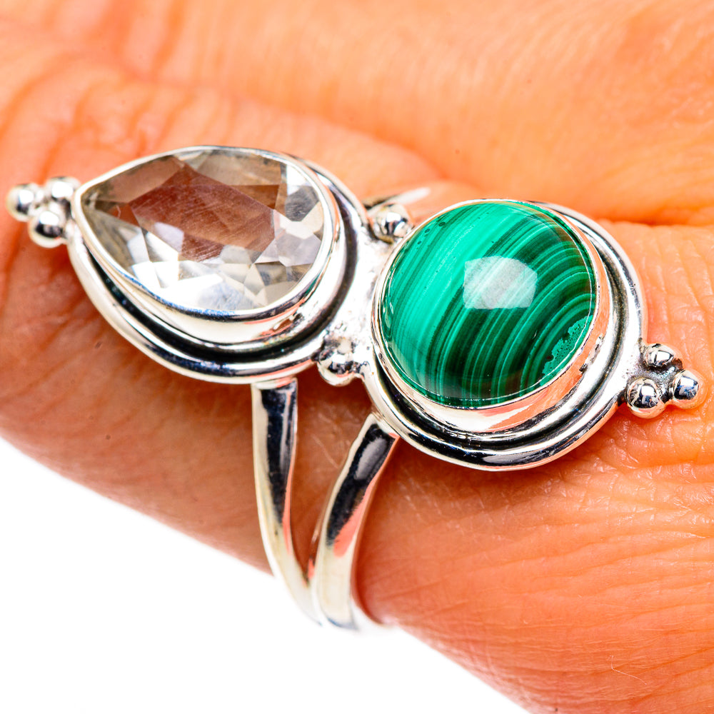 Malachite, Green Amethyst Rings handcrafted by Anasilvercos - RING84756