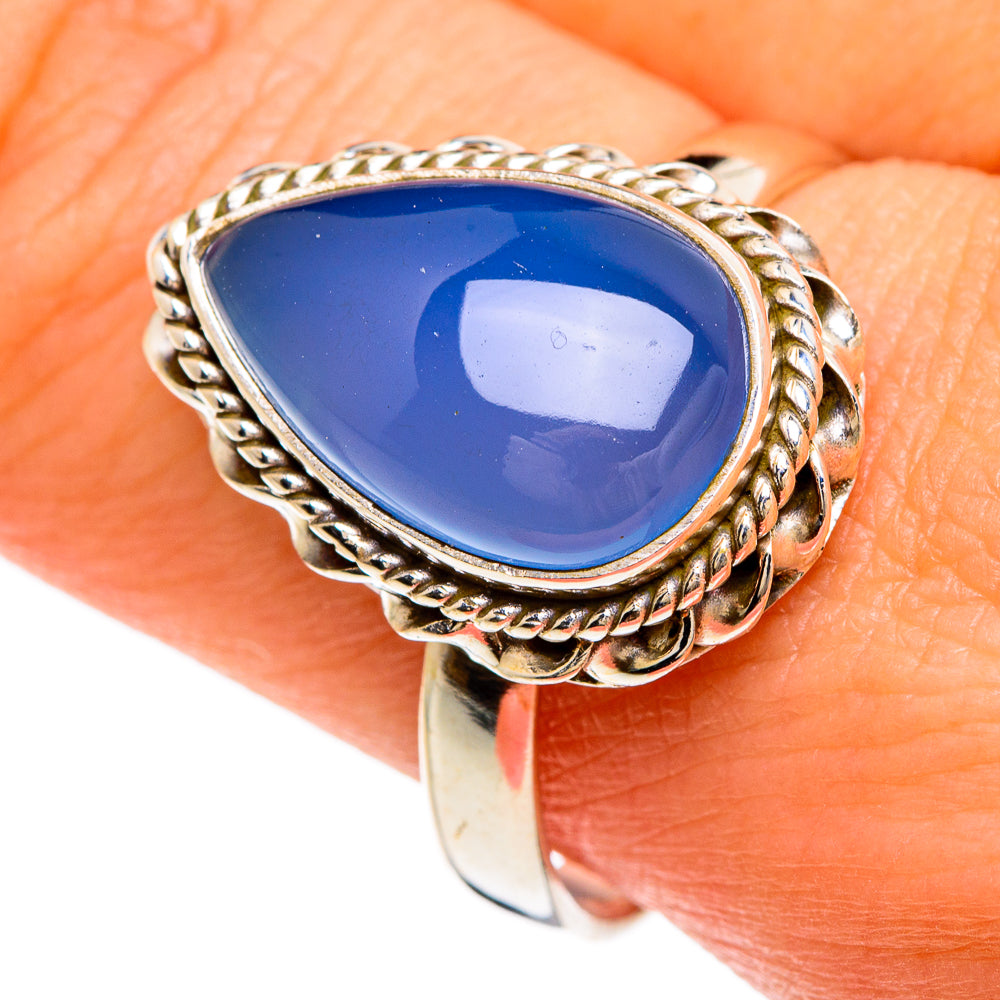 Aqua Chalcedony Rings handcrafted by Anasilvercos - RING84780