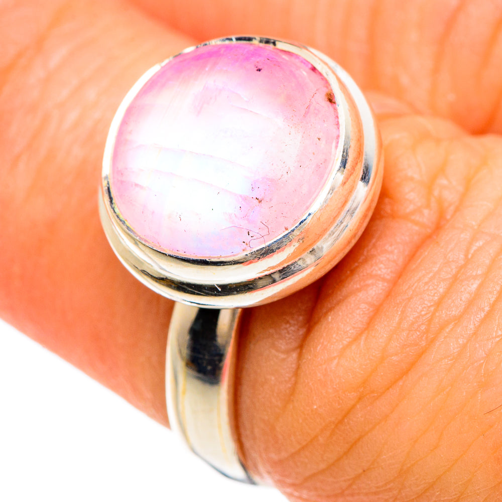 Pink Moonstone Rings handcrafted by Anasilvercos - RING84806
