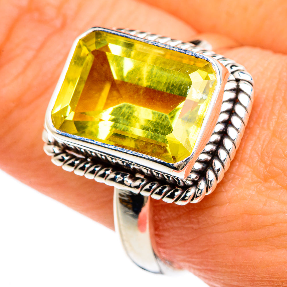 Lemon Quartz Rings handcrafted by Anasilvercos - RING84829