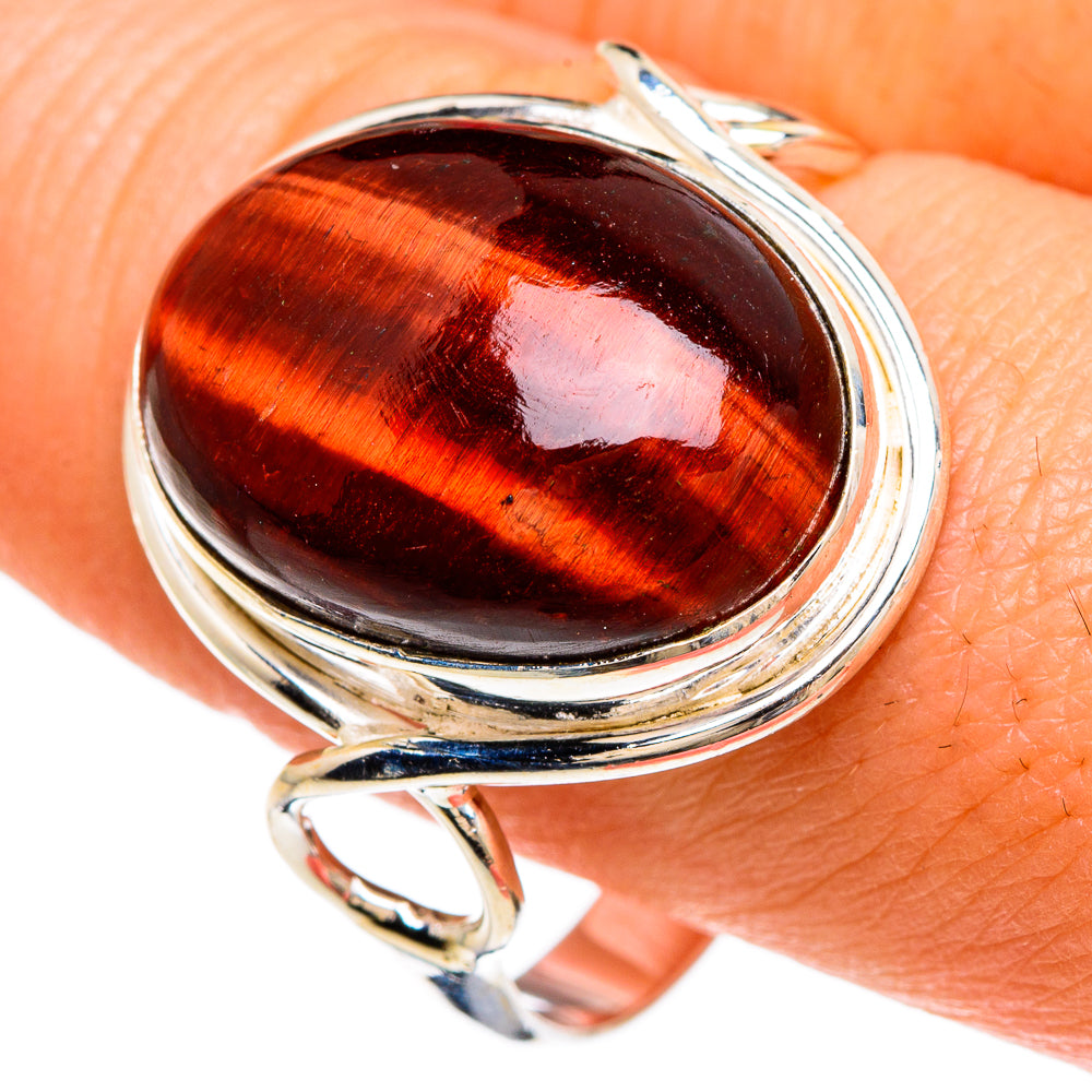 Red Tiger Eye Rings handcrafted by Anasilvercos - RING84848