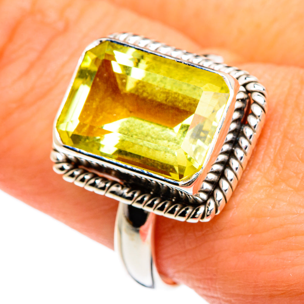 Lemon Quartz Rings handcrafted by Anasilvercos - RING84874