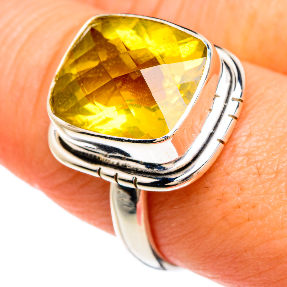 Lemon Quartz Rings handcrafted by Anasilvercos - RING84875