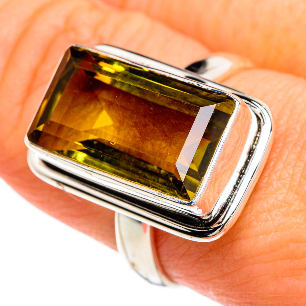 Olive Quartz Rings handcrafted by Anasilvercos - RING84876