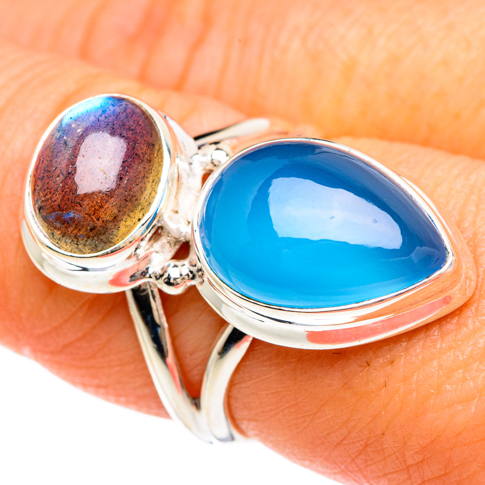 Chalcedony, Labradorite Rings handcrafted by Anasilvercos - RING84879