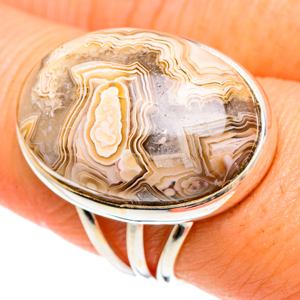 Laguna Lace Agate Rings handcrafted by Anasilvercos - RING84893