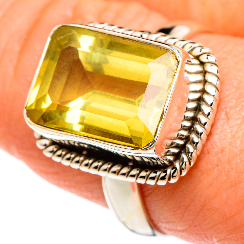 Lemon Quartz Rings handcrafted by Anasilvercos - RING84923