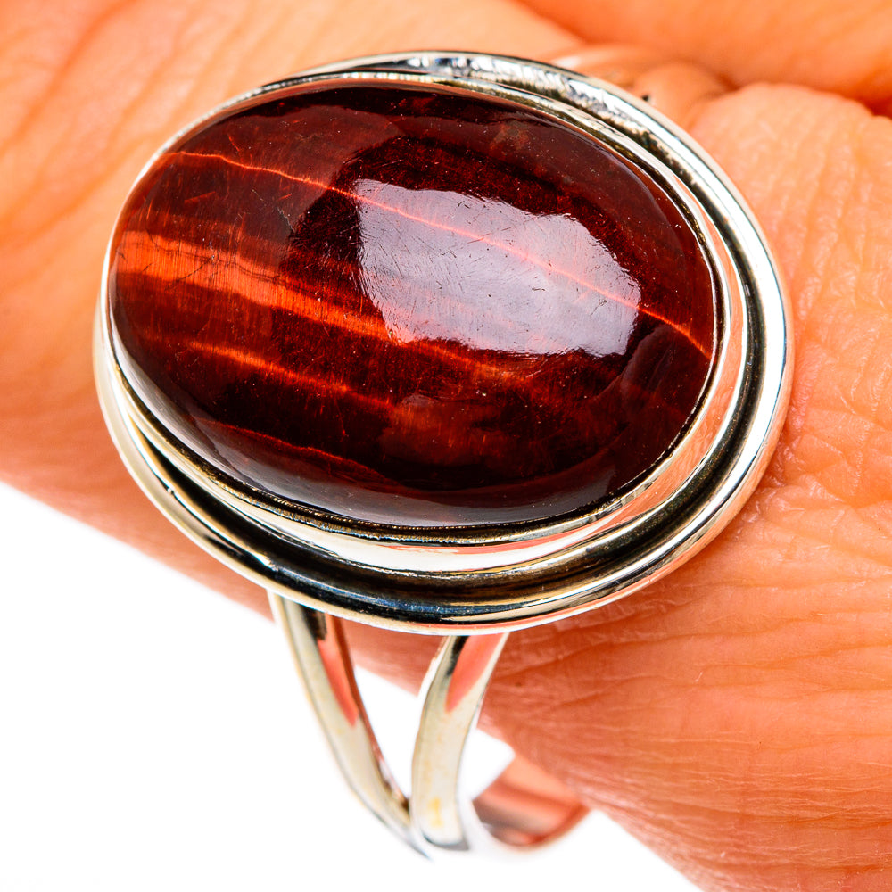 Red Tiger Eye Rings handcrafted by Anasilvercos - RING84942