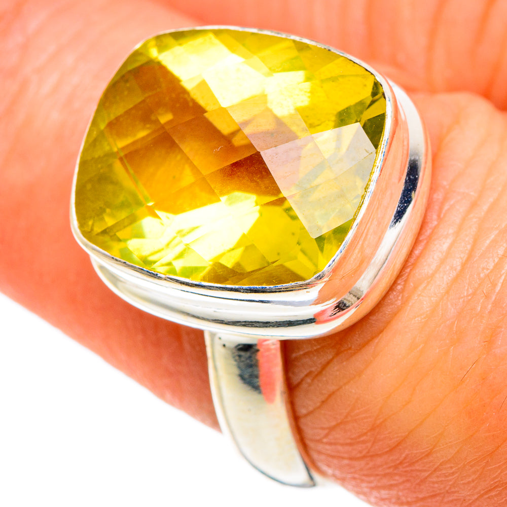 Lemon Quartz Rings handcrafted by Anasilvercos - RING84968
