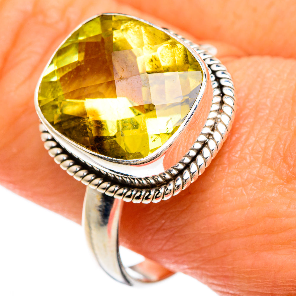 Lemon Quartz Rings handcrafted by Anasilvercos - RING85011
