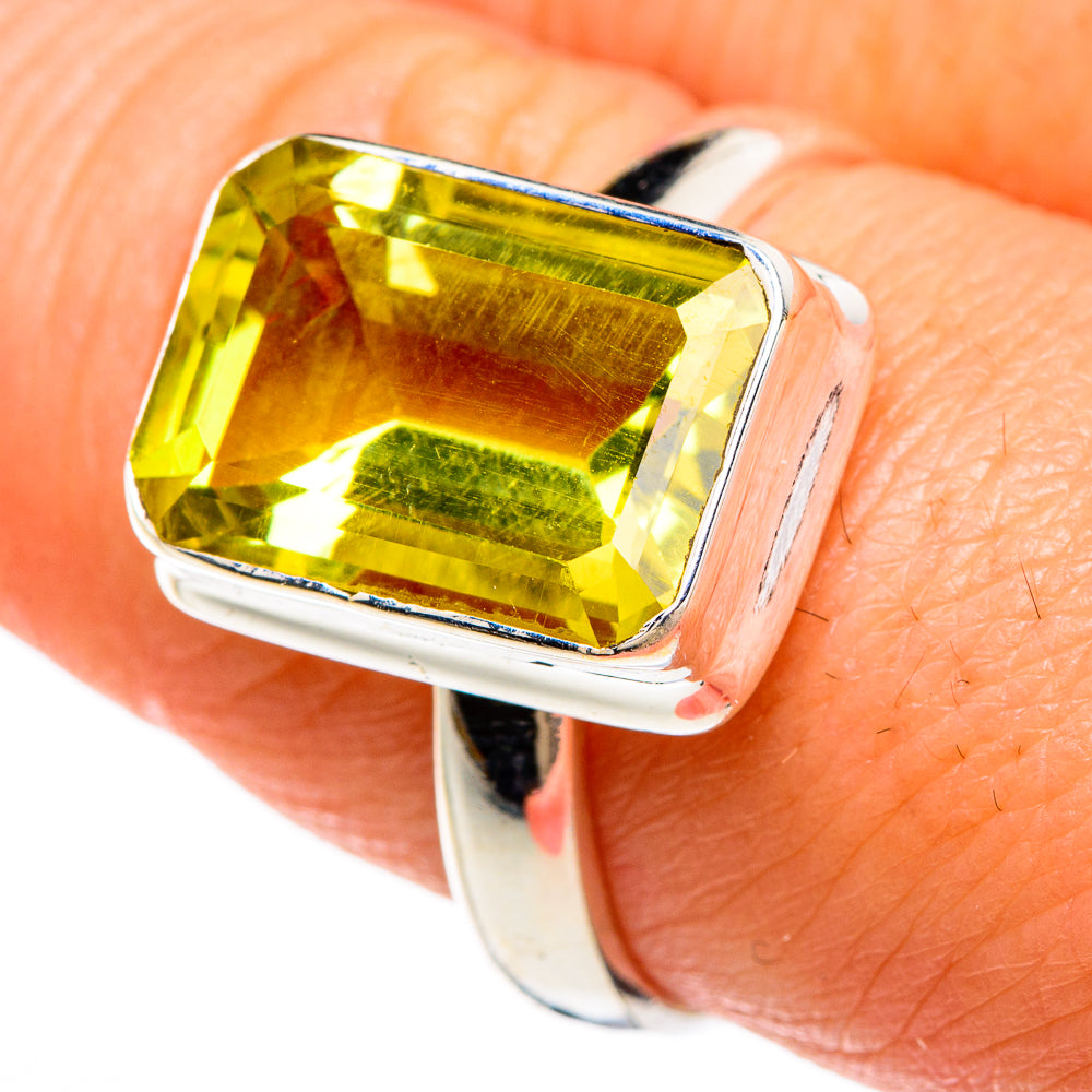 Lemon Quartz Rings handcrafted by Anasilvercos - RING85013