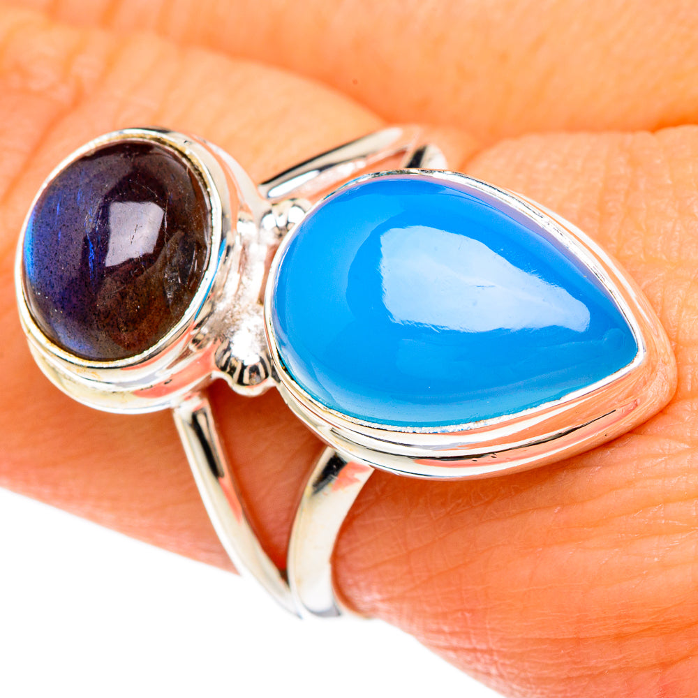 Chalcedony, Labradorite Rings handcrafted by Anasilvercos - RING85050