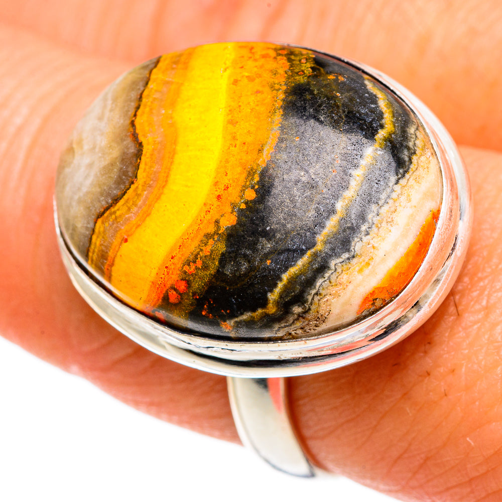 Bumble Bee Jasper Rings handcrafted by Anasilvercos - RING85067
