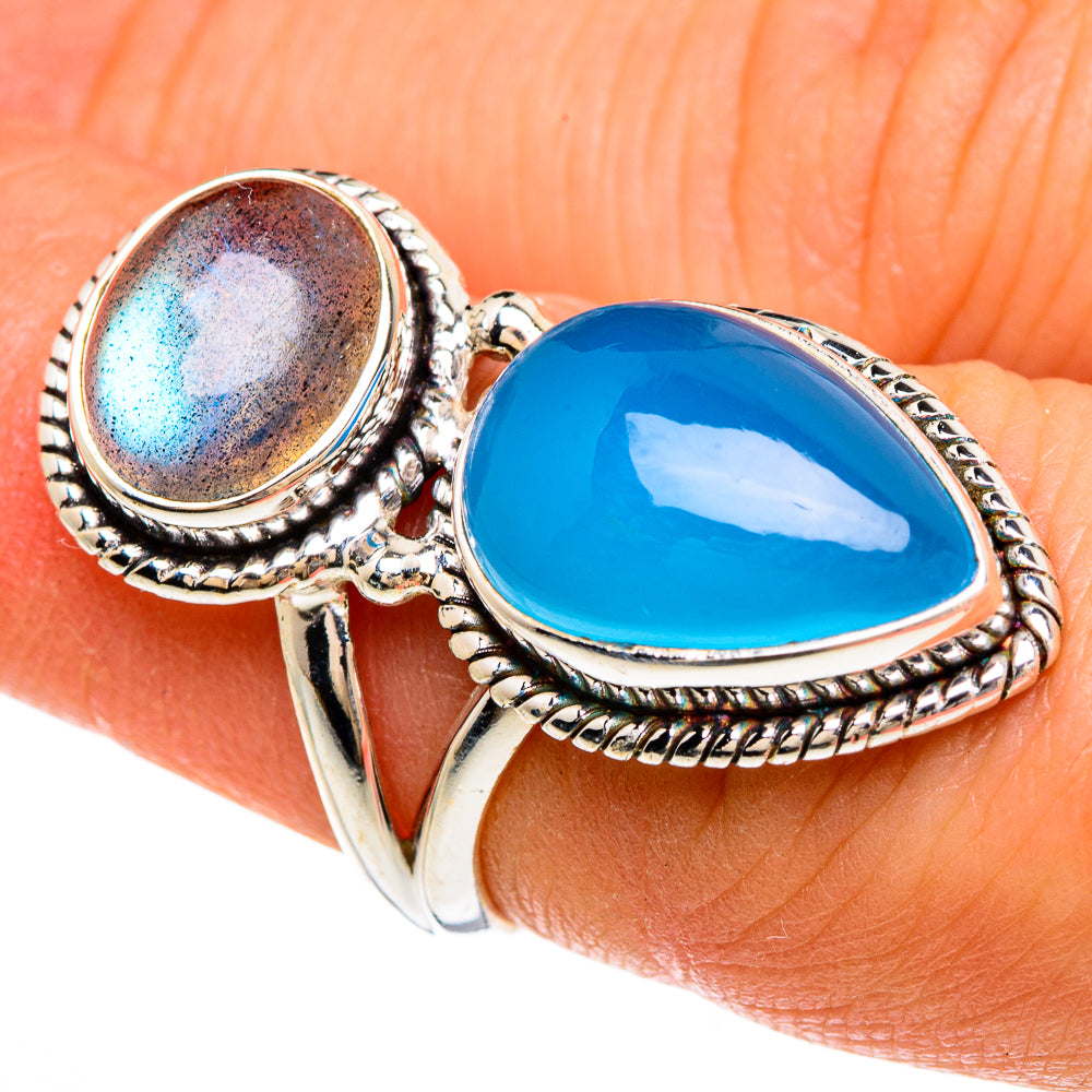 Chalcedony, Labradorite Rings handcrafted by Anasilvercos - RING85068