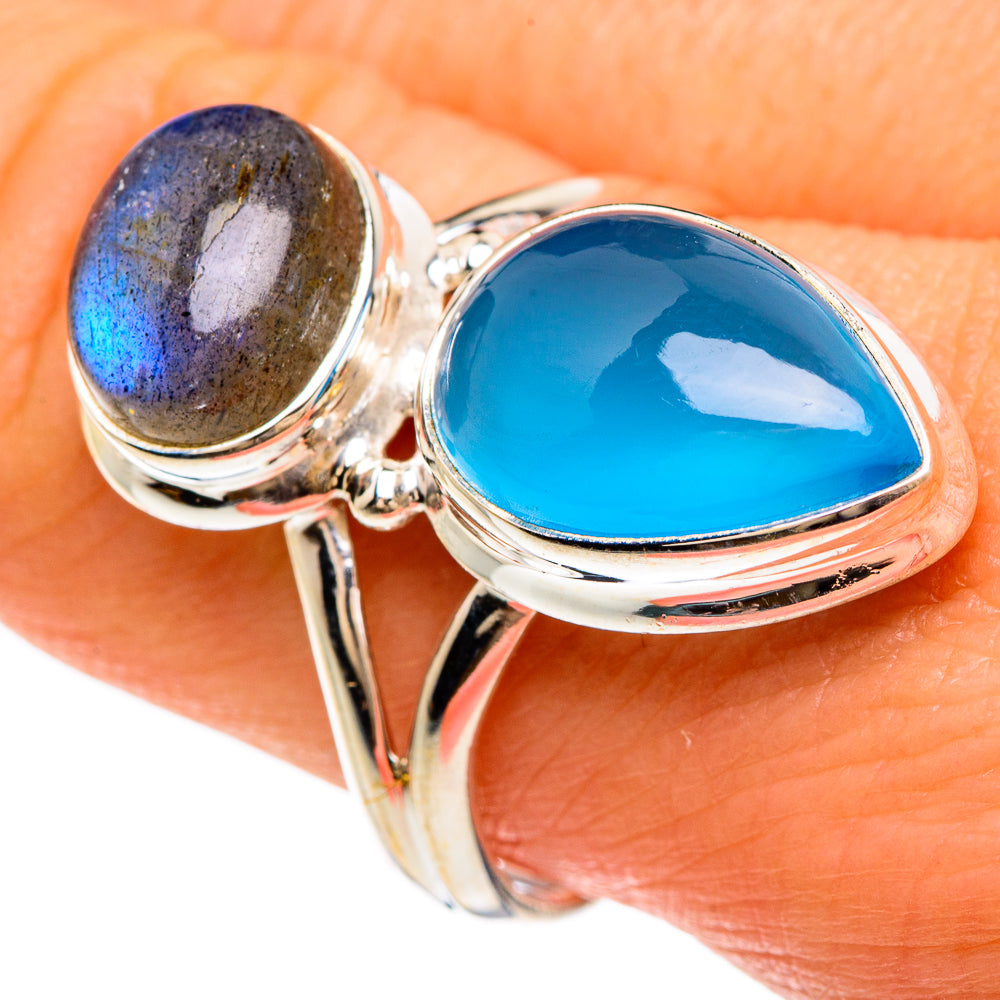 Chalcedony, Labradorite Rings handcrafted by Anasilvercos - RING85071