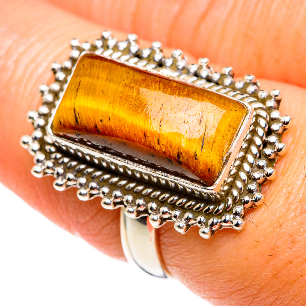 Tiger Eye Rings handcrafted by Anasilvercos - RING85102