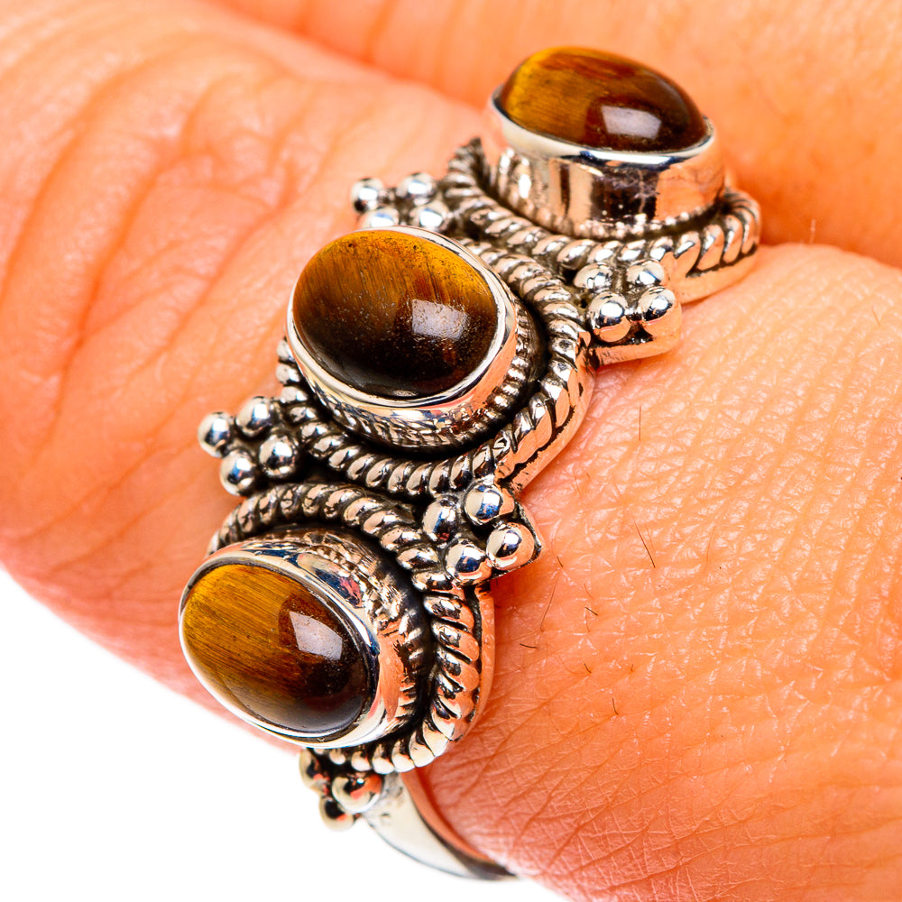 Tiger Eye Rings handcrafted by Anasilvercos - RING85103