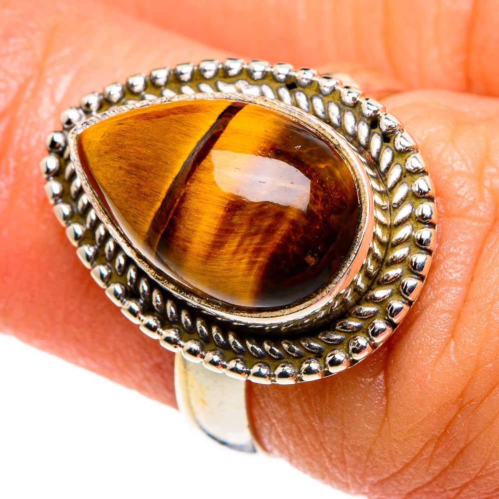 Tiger Eye Rings handcrafted by Anasilvercos - RING85105