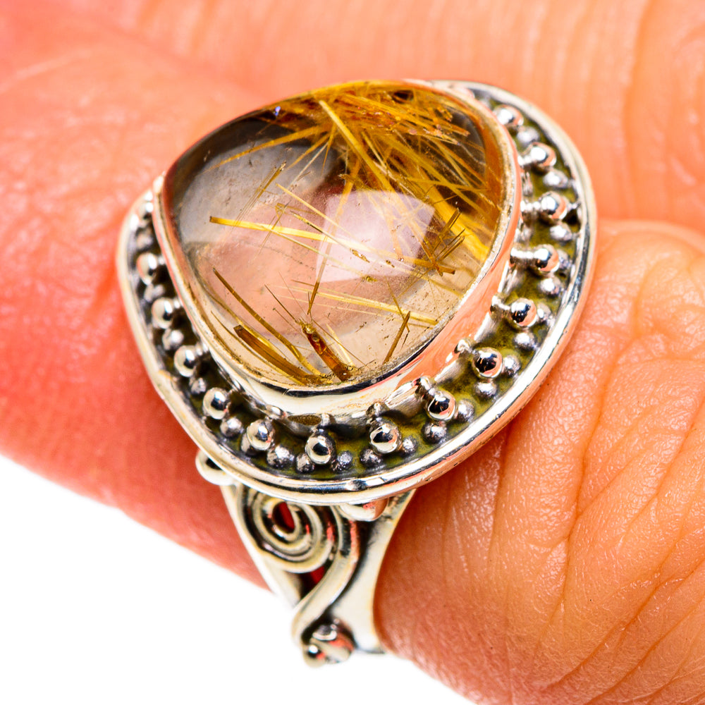 Rutilated Quartz Rings handcrafted by Anasilvercos - RING85122