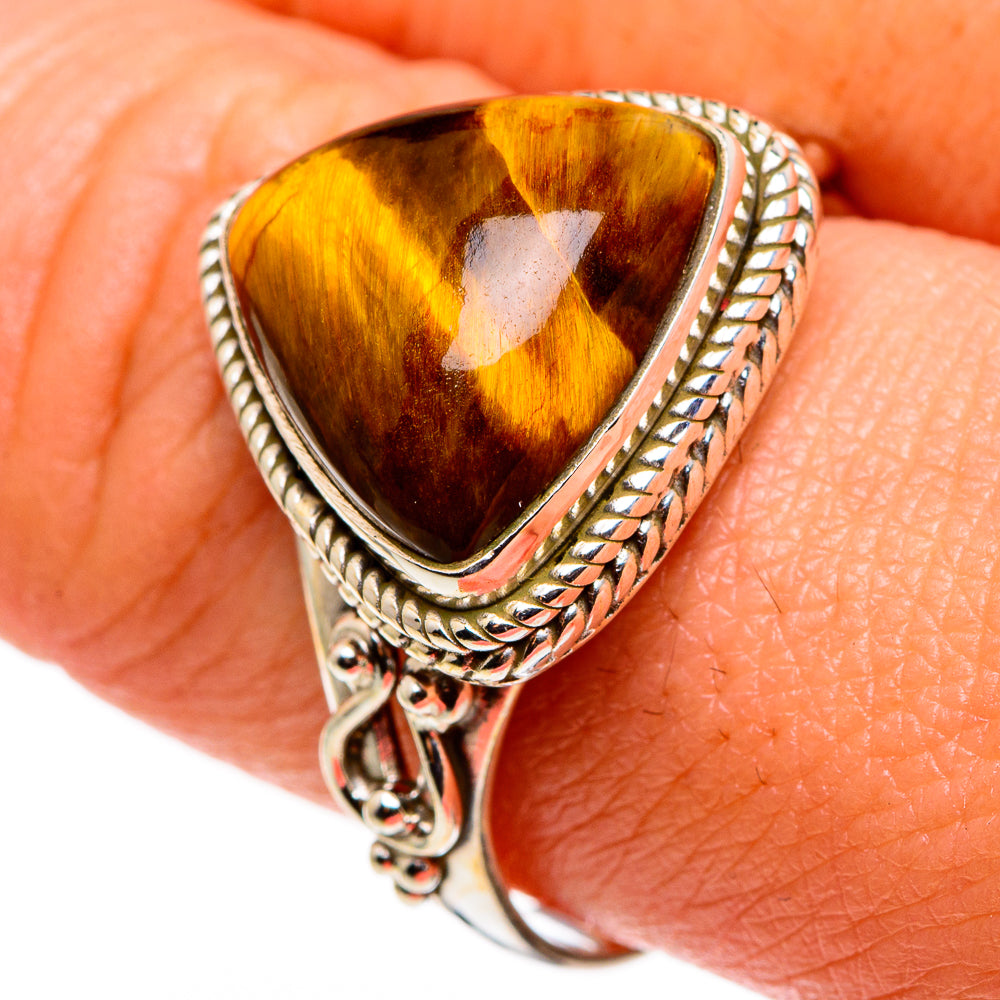 Tiger Eye Rings handcrafted by Anasilvercos - RING85153
