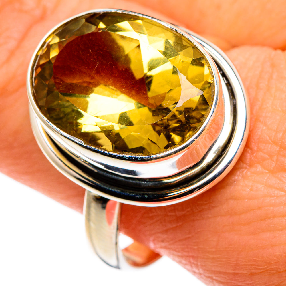 Lemon Quartz Rings handcrafted by Anasilvercos - RING85185