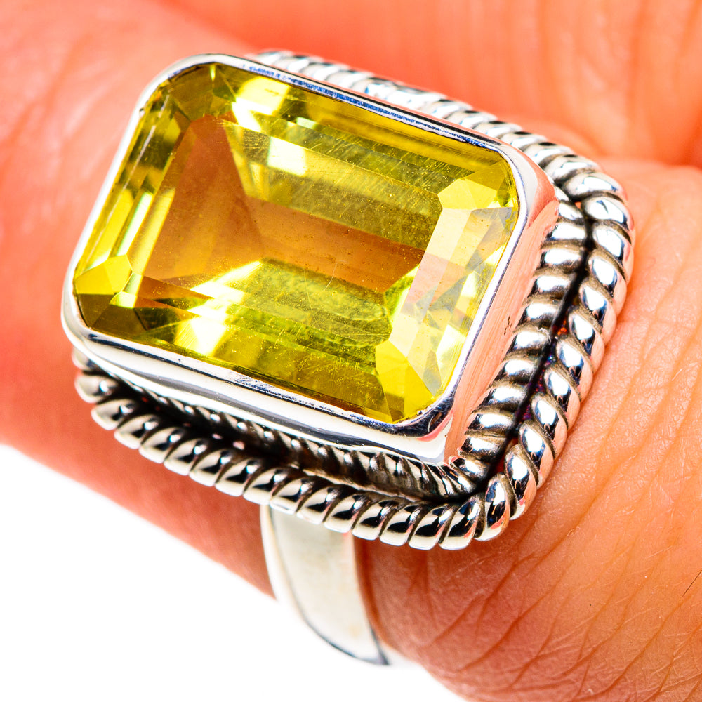 Lemon Quartz Rings handcrafted by Anasilvercos - RING85186