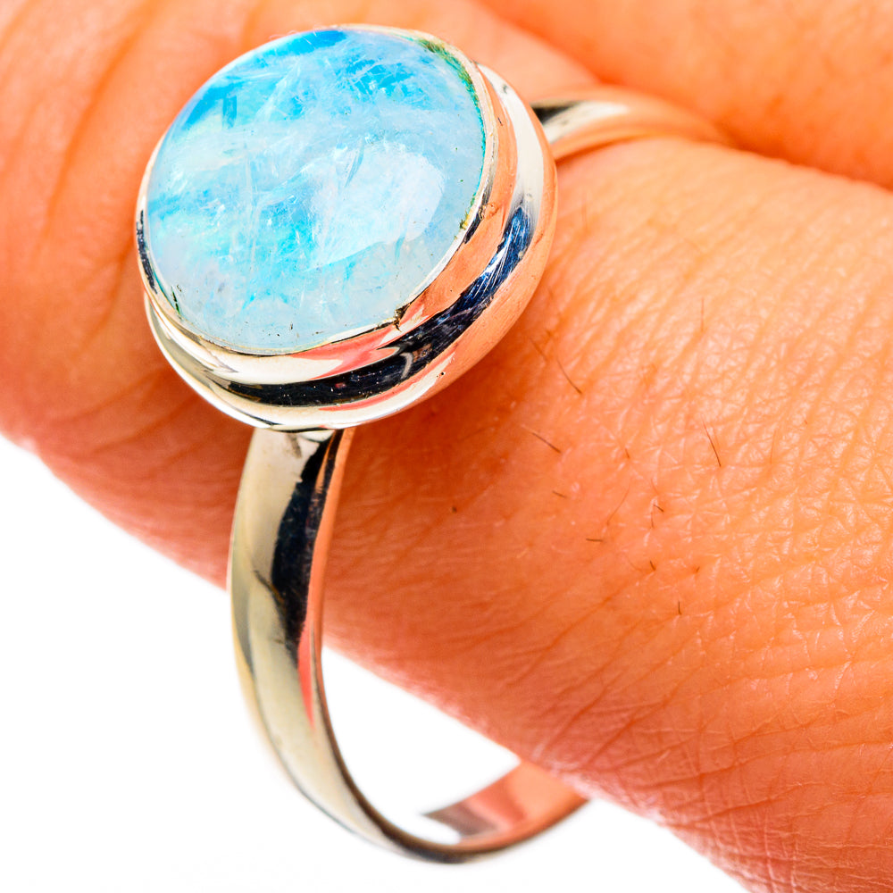 Rainbow Moonstone Rings handcrafted by Anasilvercos - RING85196