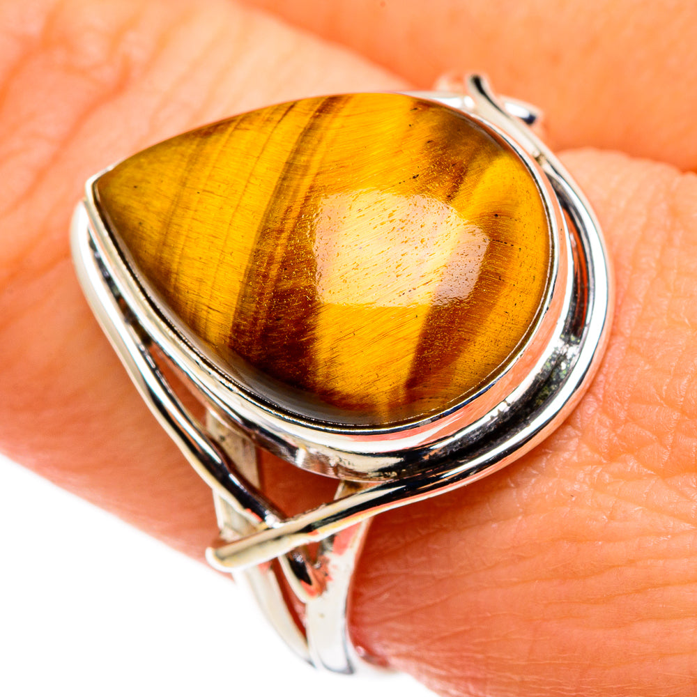 Tiger Eye Rings handcrafted by Anasilvercos - RING85197