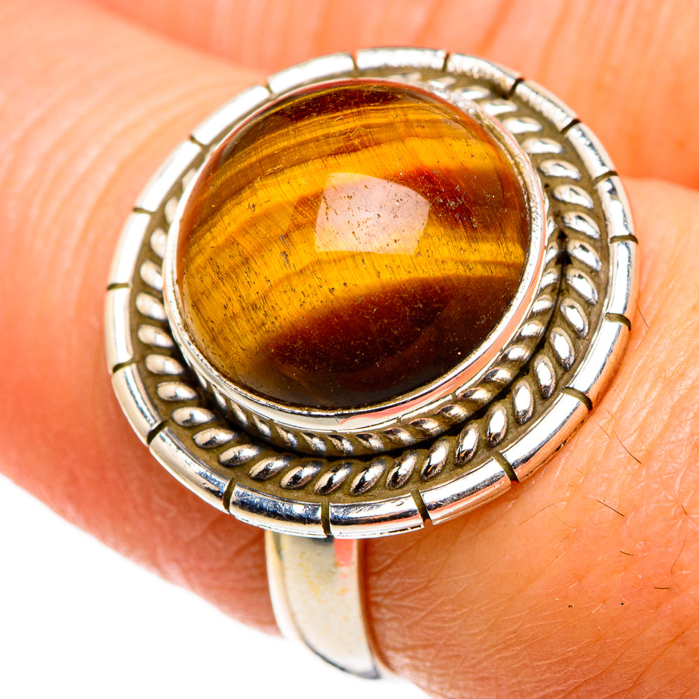 Tiger Eye Rings handcrafted by Anasilvercos - RING85202