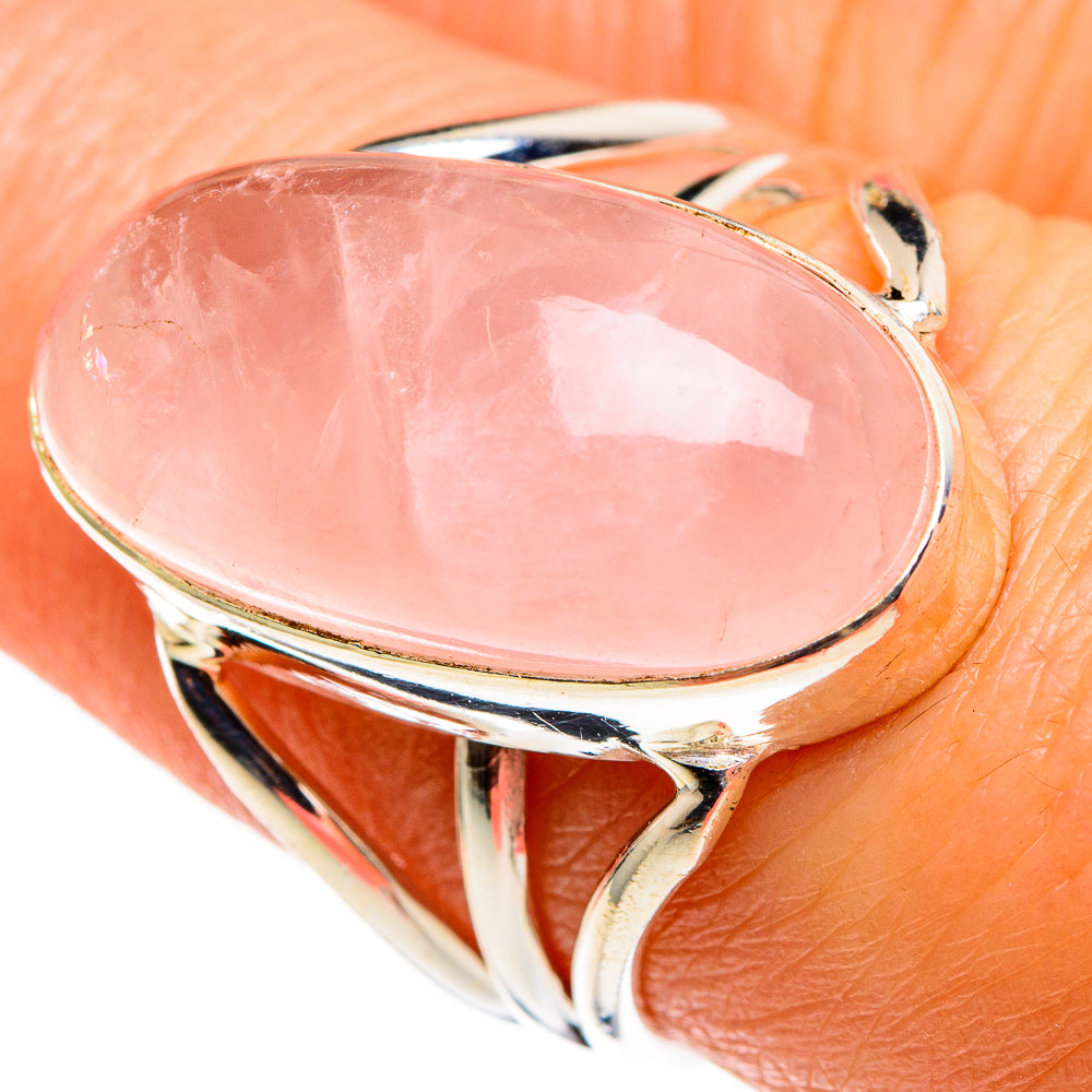 Rose Quartz Rings handcrafted by Anasilvercos - RING85207