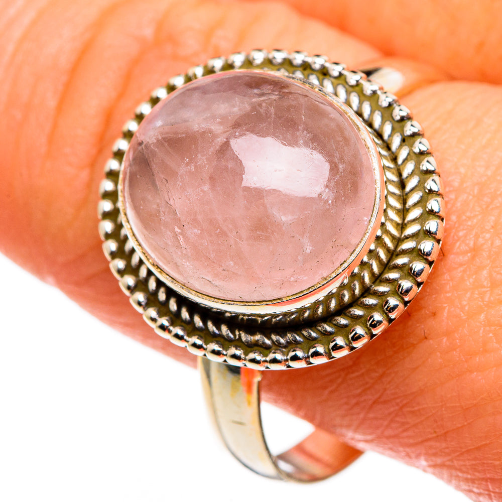Rose Quartz Rings handcrafted by Anasilvercos - RING85208