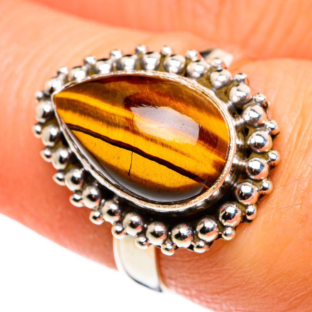 Tiger Eye Rings handcrafted by Anasilvercos - RING85242