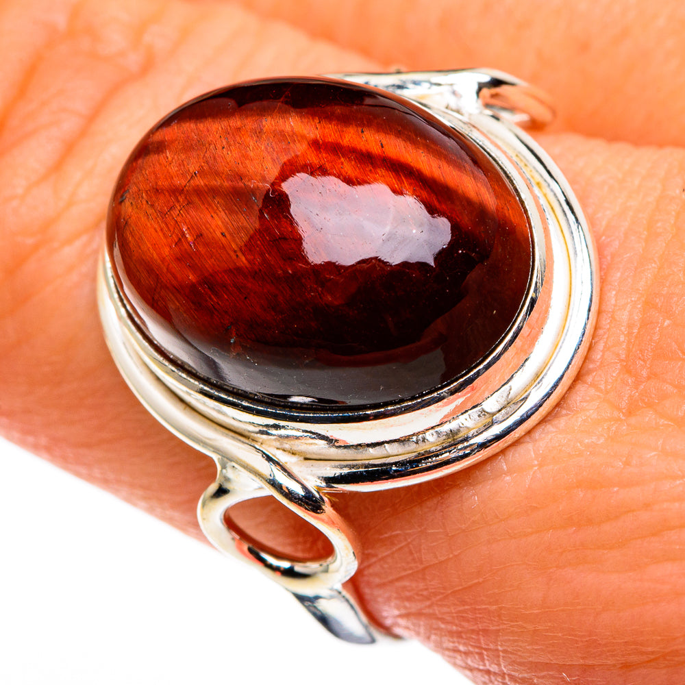 Red Tiger Eye Rings handcrafted by Anasilvercos - RING85244