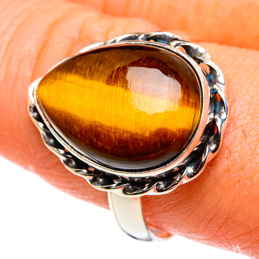 Tiger Eye Rings handcrafted by Anasilvercos - RING85245