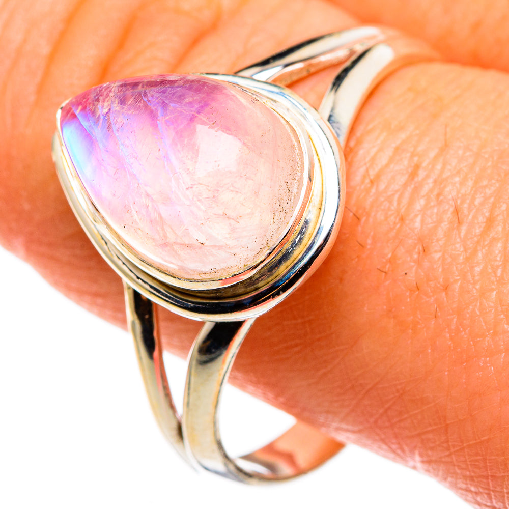 Pink Moonstone Rings handcrafted by Anasilvercos - RING85253