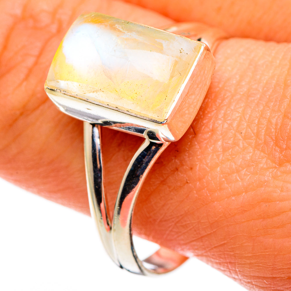 Yellow Moonstone Rings handcrafted by Anasilvercos - RING85273