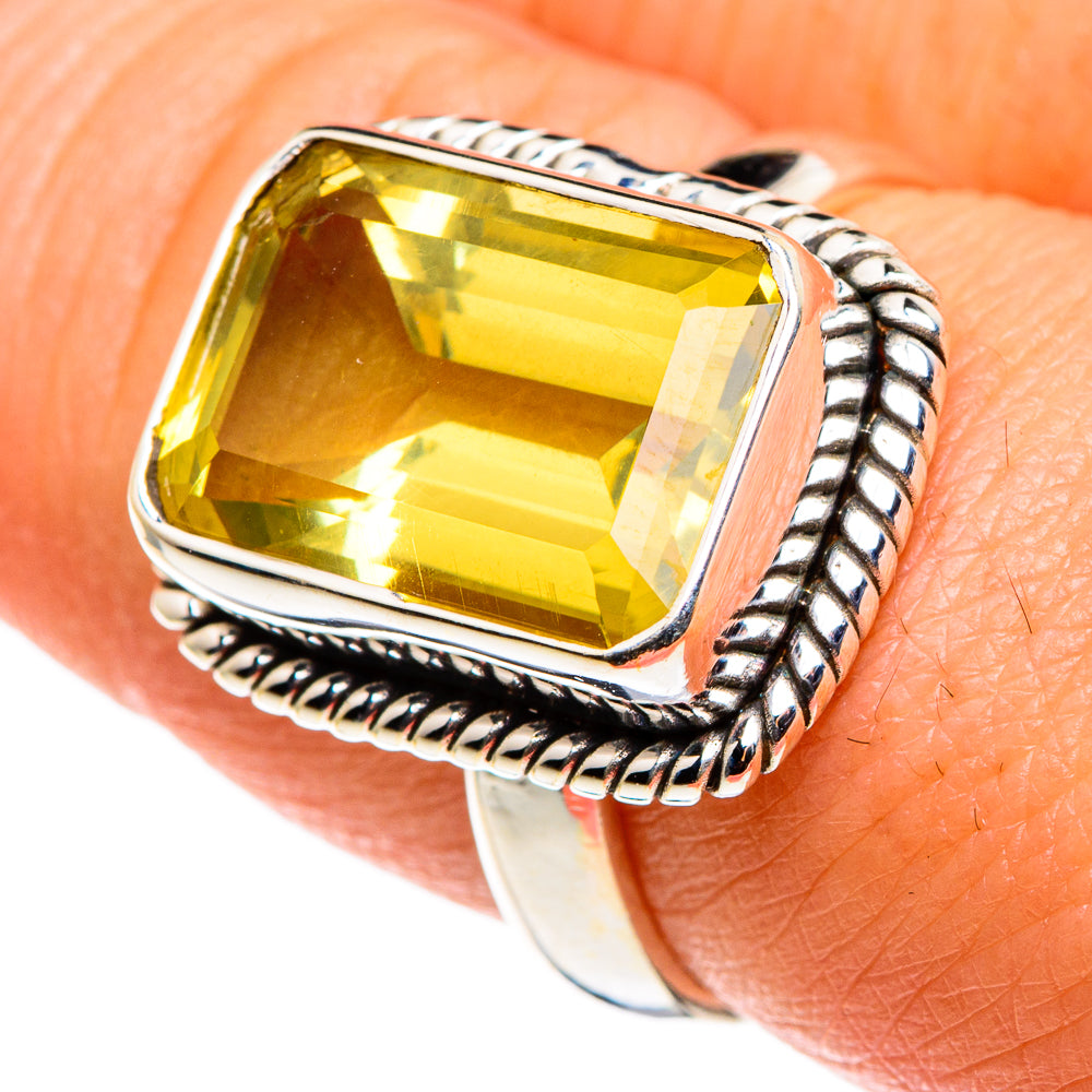 Lemon Quartz Rings handcrafted by Anasilvercos - RING85274