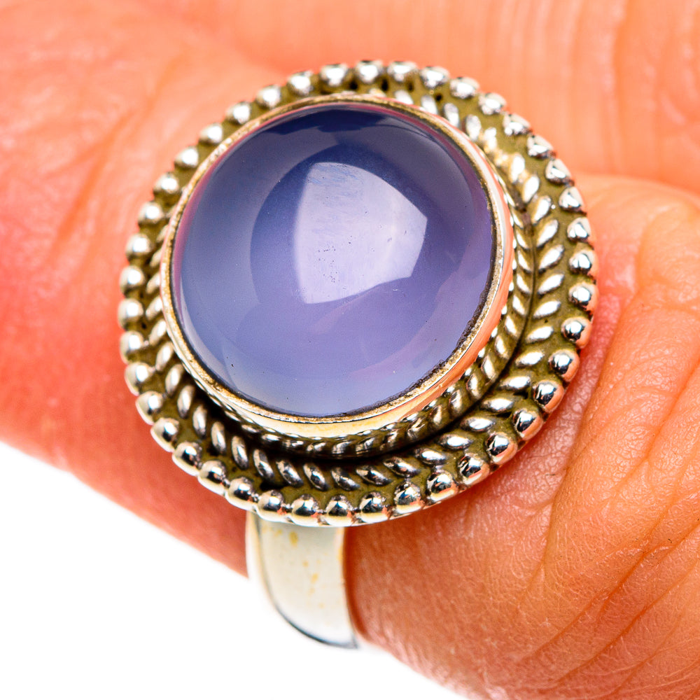 Aqua Chalcedony Rings handcrafted by Anasilvercos - RING85279