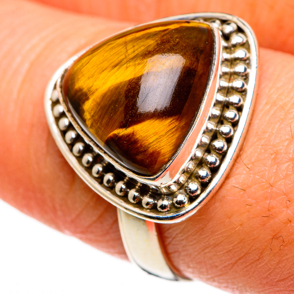 Tiger Eye Rings handcrafted by Anasilvercos - RING85285