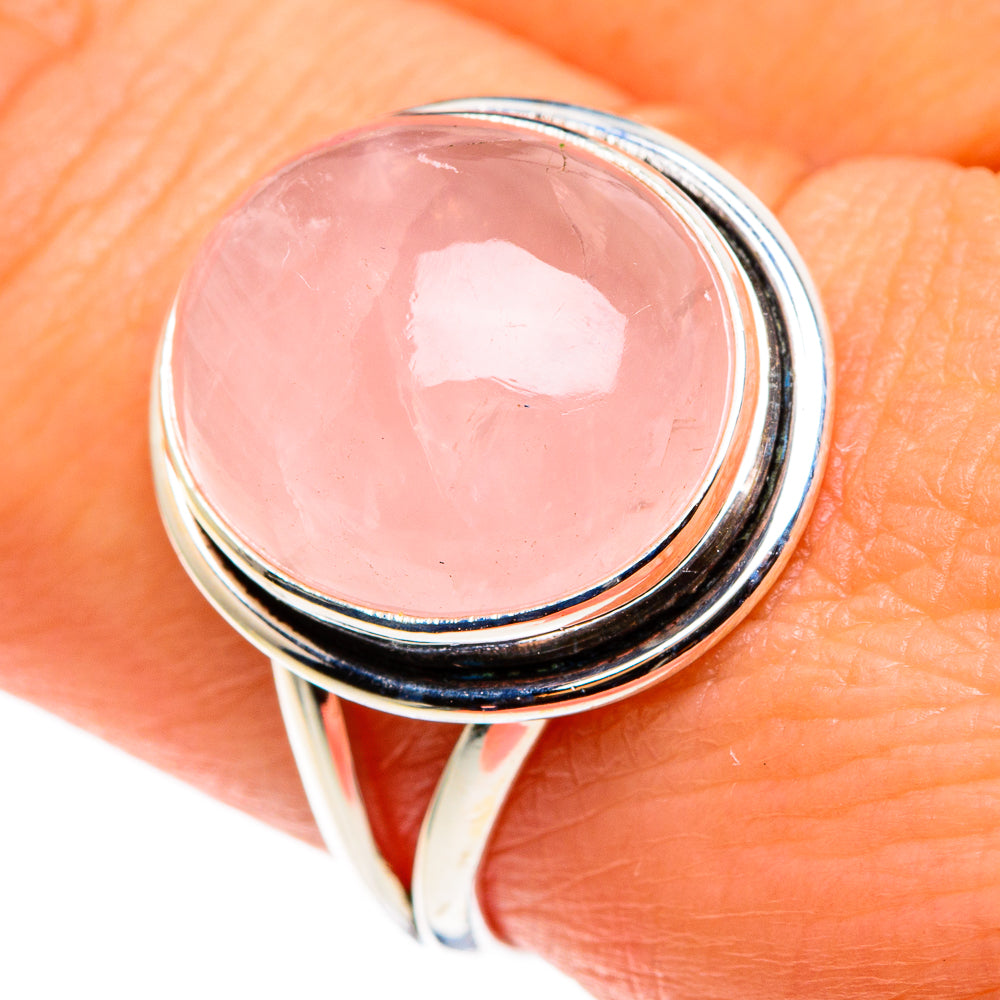 Rose Quartz Rings handcrafted by Anasilvercos - RING85296