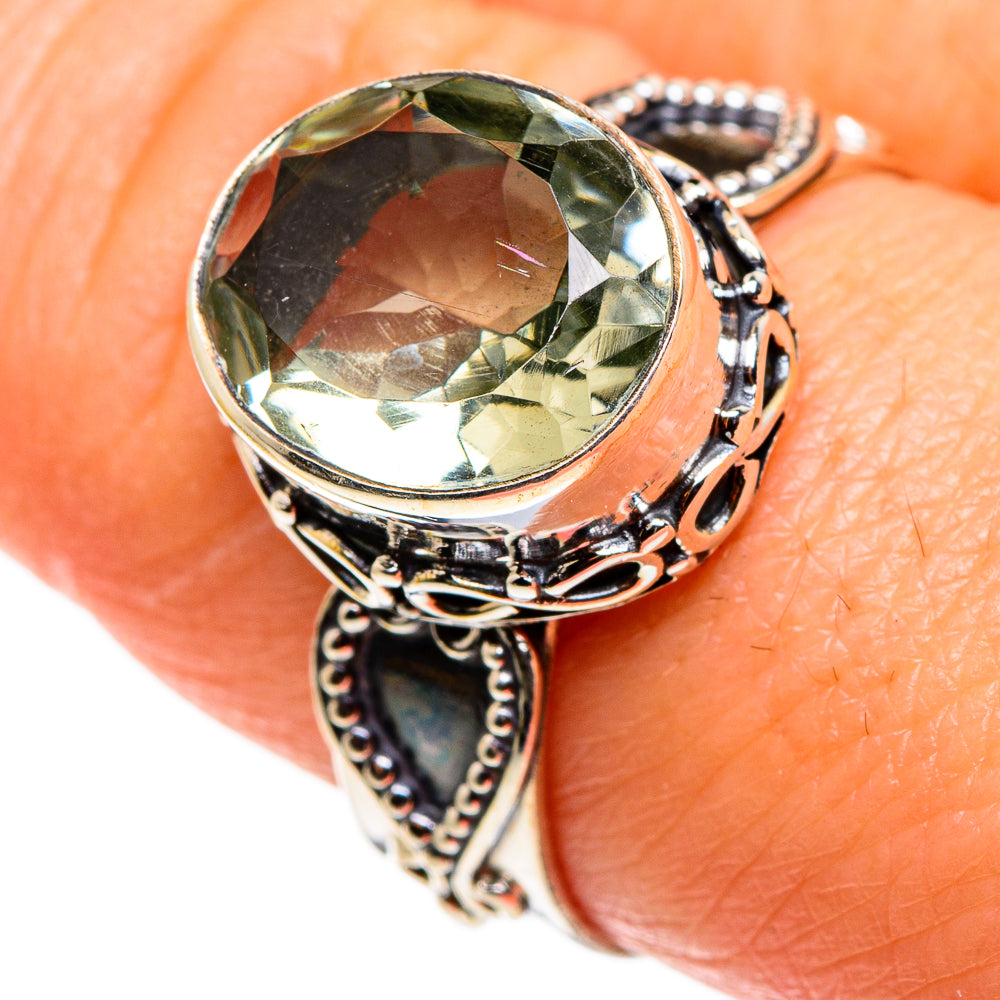 Green Amethyst Rings handcrafted by Anasilvercos - RING85329