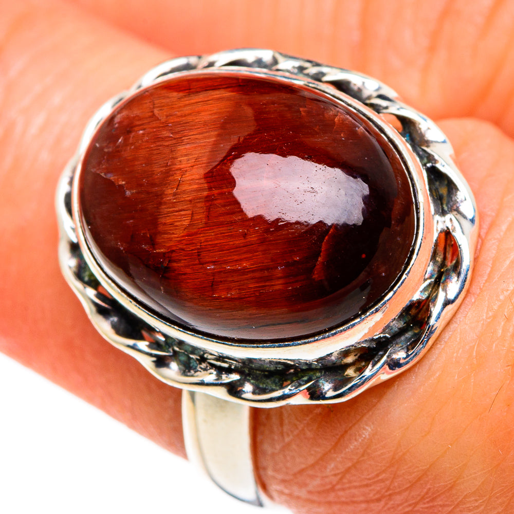 Red Tiger Eye Rings handcrafted by Anasilvercos - RING85331