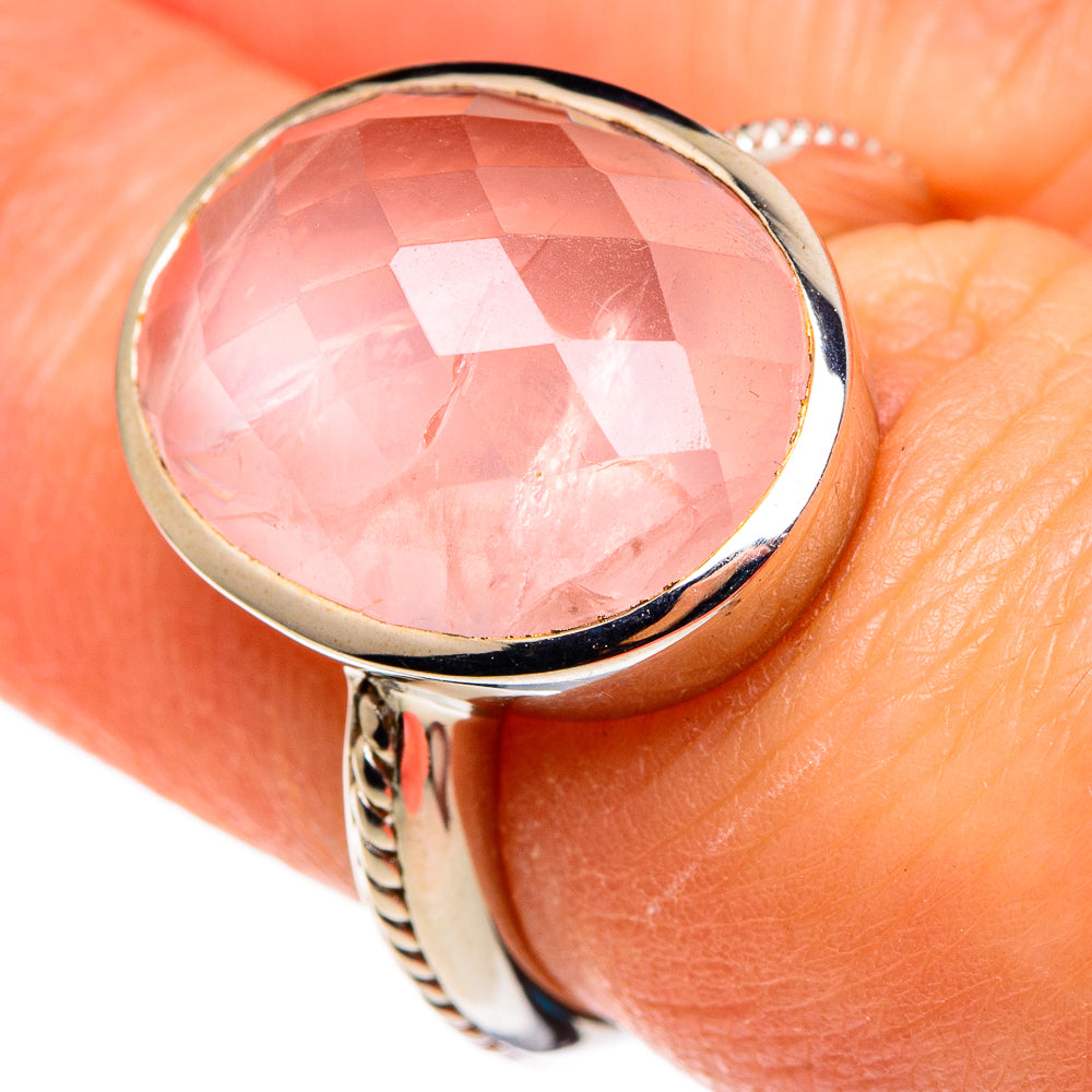 Rose Quartz Rings handcrafted by Anasilvercos - RING85340