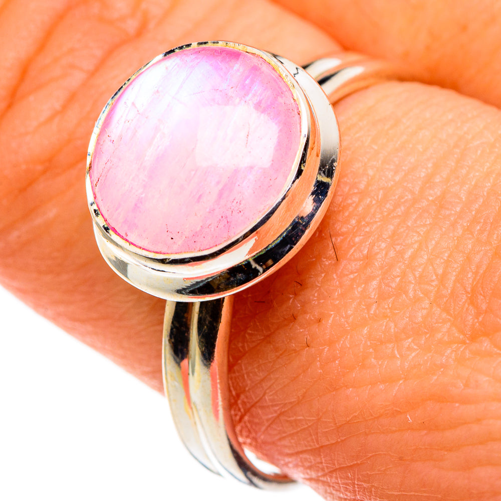 Pink Moonstone Rings handcrafted by Anasilvercos - RING85341