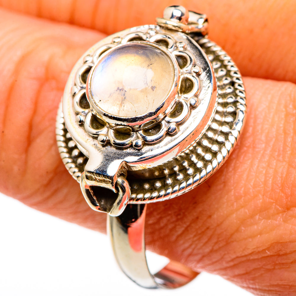 Rainbow Moonstone Rings handcrafted by Anasilvercos - RING85348