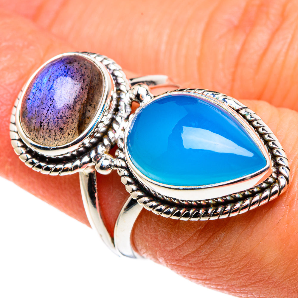 Aqua Chalcedony Rings handcrafted by Anasilvercos - RING85362