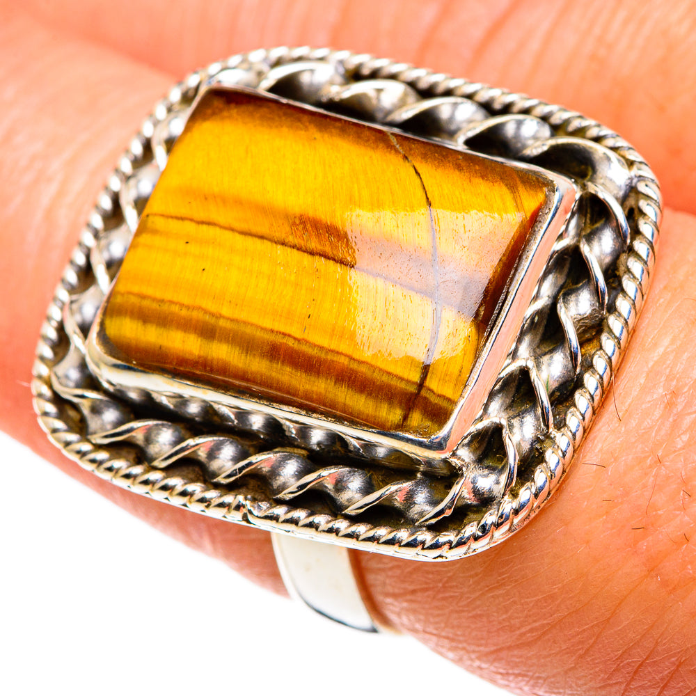 Tiger Eye Rings handcrafted by Anasilvercos - RING85373