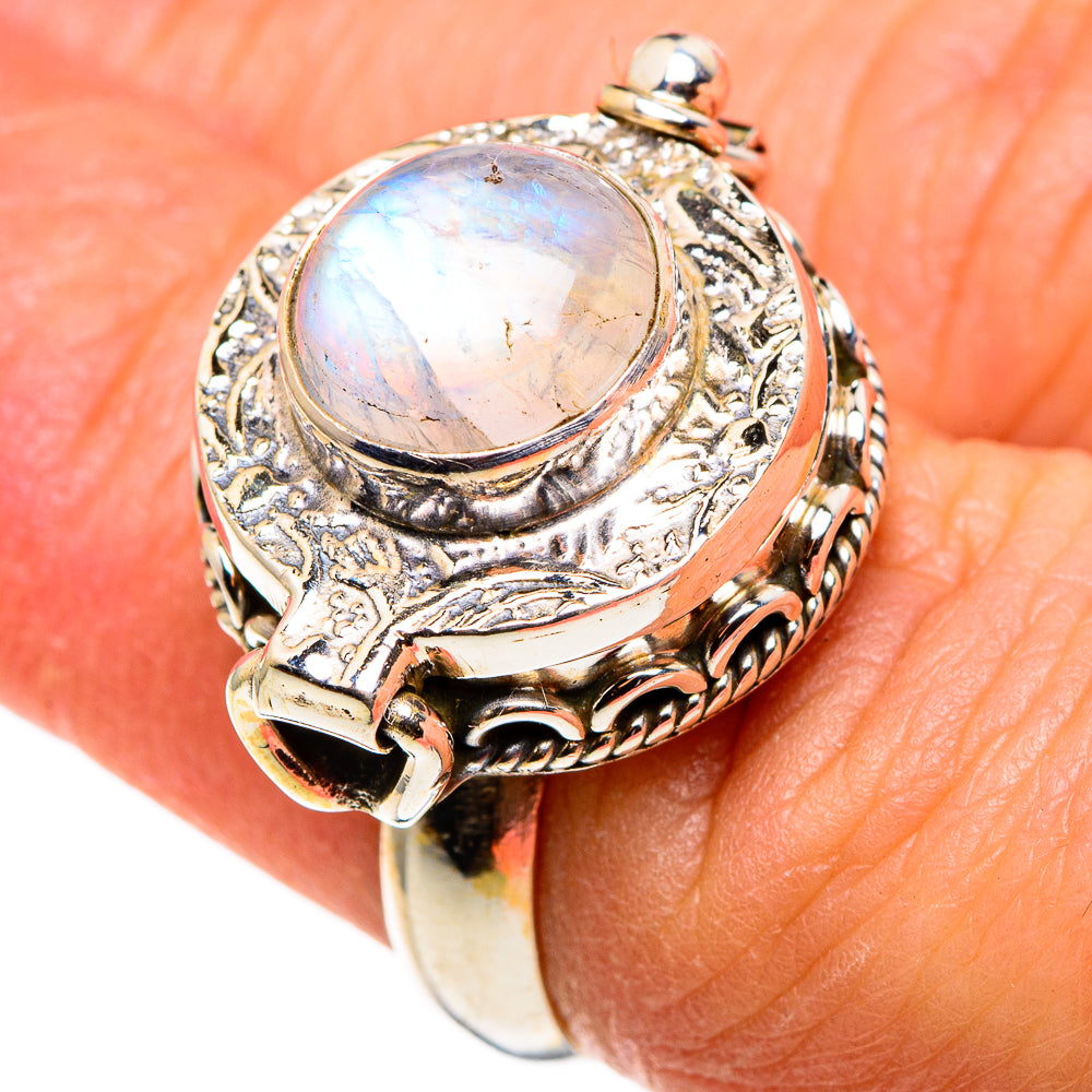 Rainbow Moonstone Rings handcrafted by Anasilvercos - RING85380