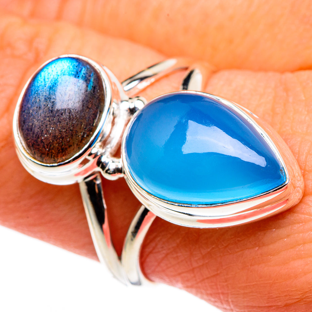 Aqua Chalcedony Rings handcrafted by Anasilvercos - RING85387