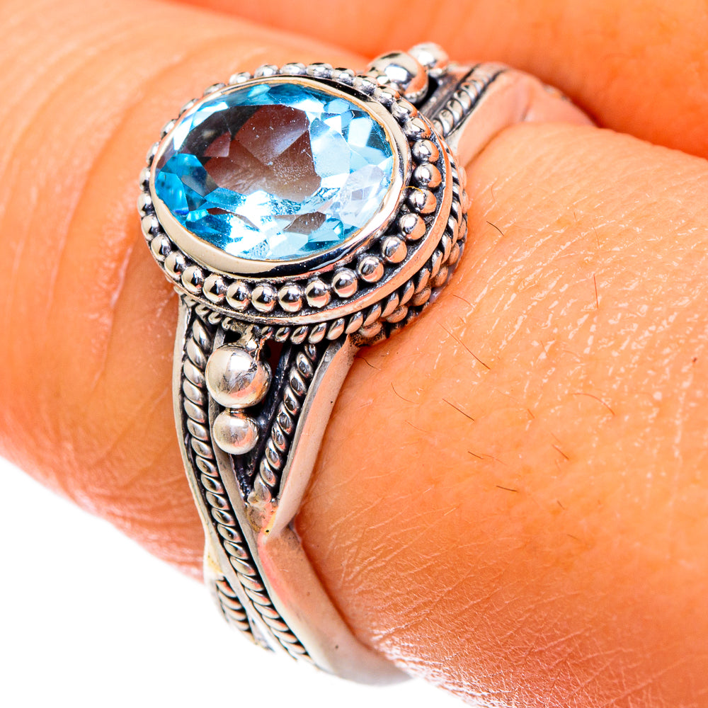 Blue Topaz Rings handcrafted by Anasilvercos - RING85397